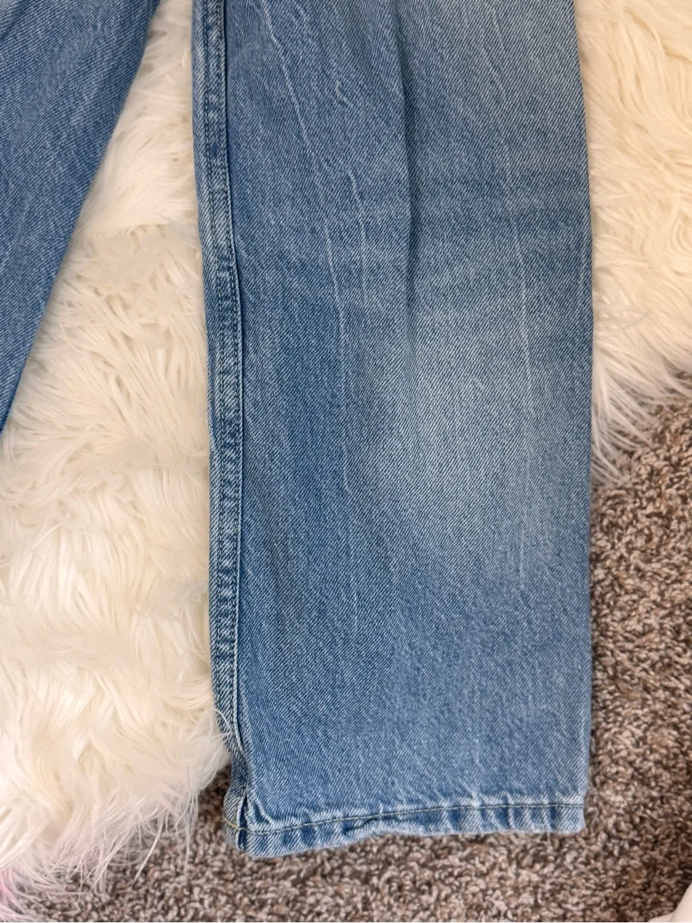 Girls Zara Classic Light Wash Straight Leg Jeans - Blue